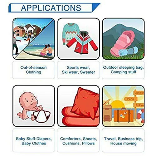 20 Premium Heavy Duty Reusable Vacuum Seal Storage Bags with Free Pump| Waterproof High Strength Double Zip Seal| Travel Space Savers for Clothes Comforters Towels Beddings Blankets| 80% More Space!