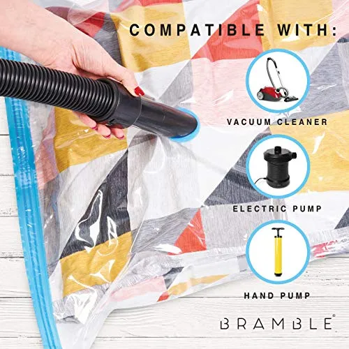 20 Premium Heavy Duty Reusable Vacuum Seal Storage Bags with Free Pump| Waterproof High Strength Double Zip Seal| Travel Space Savers for Clothes Comforters Towels Beddings Blankets| 80% More Space!