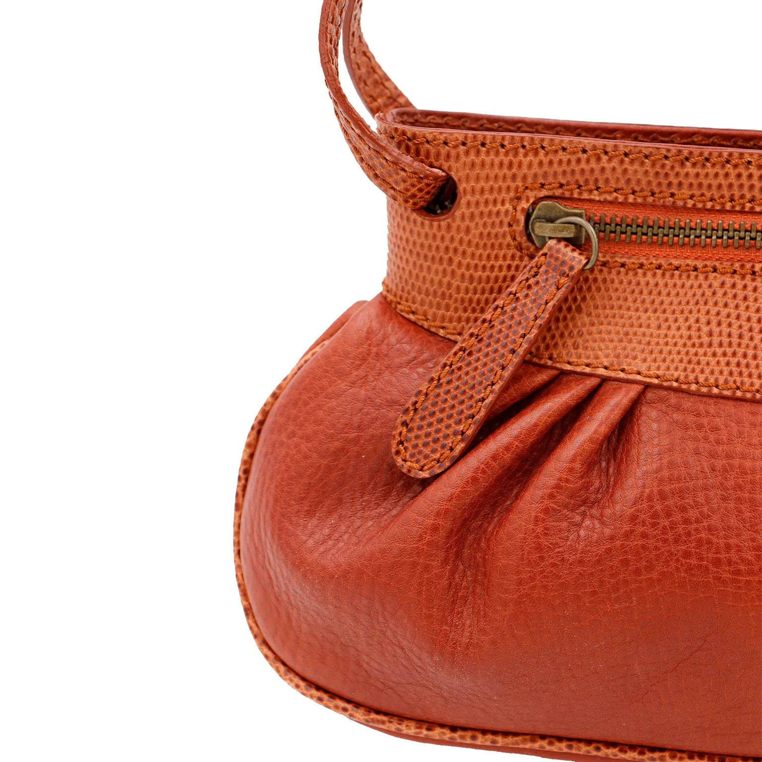 2000s Vintage Brahmin Baguette Bag w Reptile Embossed Leather