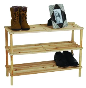 3 Tier Wooden Shoe Rack 64 x 26 x 48cm