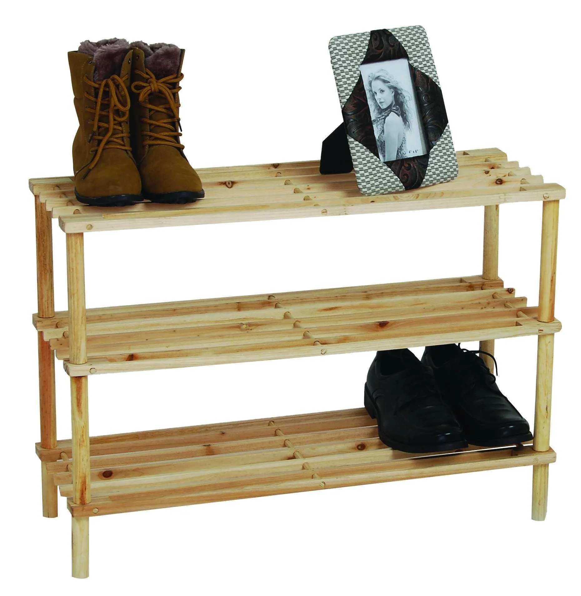 3 Tier Wooden Shoe Rack 64 x 26 x 48cm