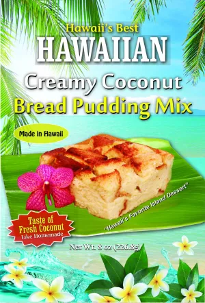 (5 BAGS - EXTRA VALUE PACK, $5.99 EACH) CREAMY COCONUT BREAD PUDDING MIX.  10 MINUTES TO PREPARE IN MICROWAVE!  SEE OUR BLOG FOR INSTRUCTIONS