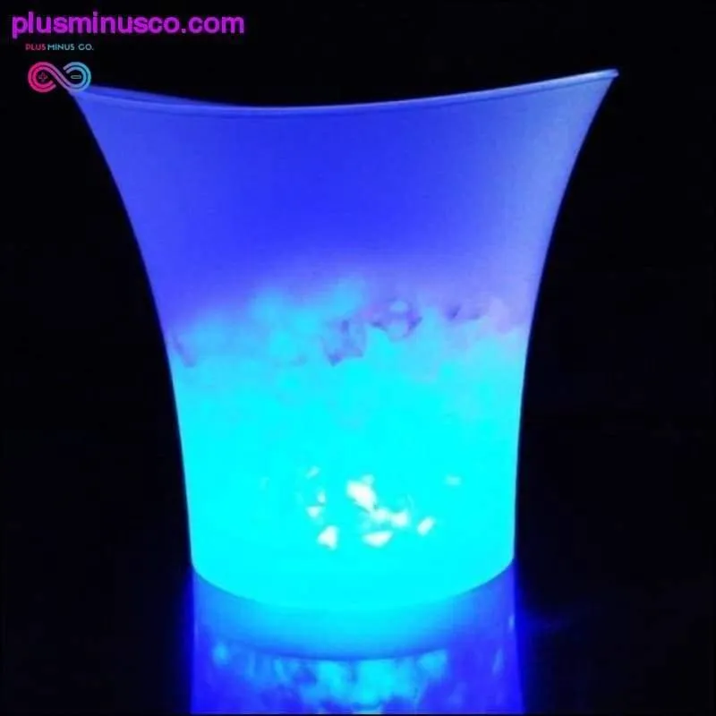 5L 3Colors LED RGB Light Changeable Ice Bucket Champagne