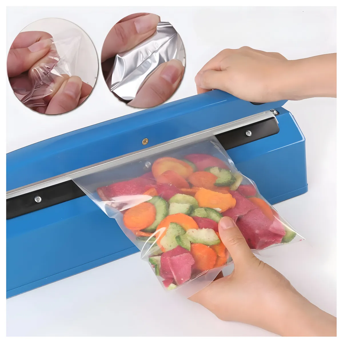 8 Inch Impulse Heat Sealer For Plastic Bags With Adjustable Temperature
