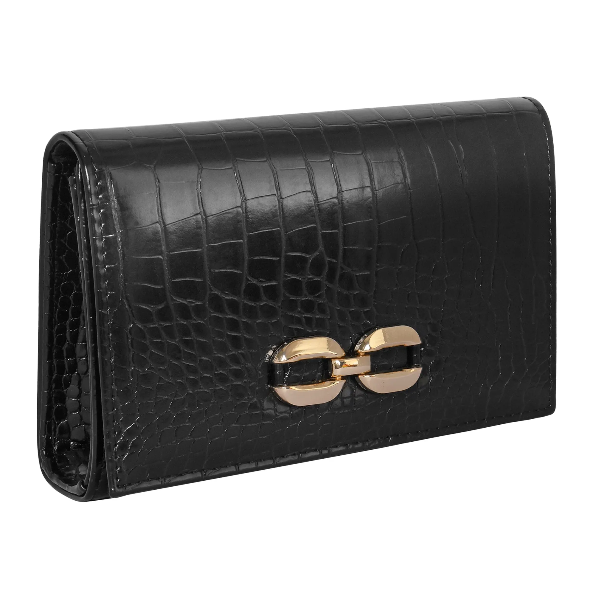 Accessorize London Women's Chain Snaffle Party Bag Black