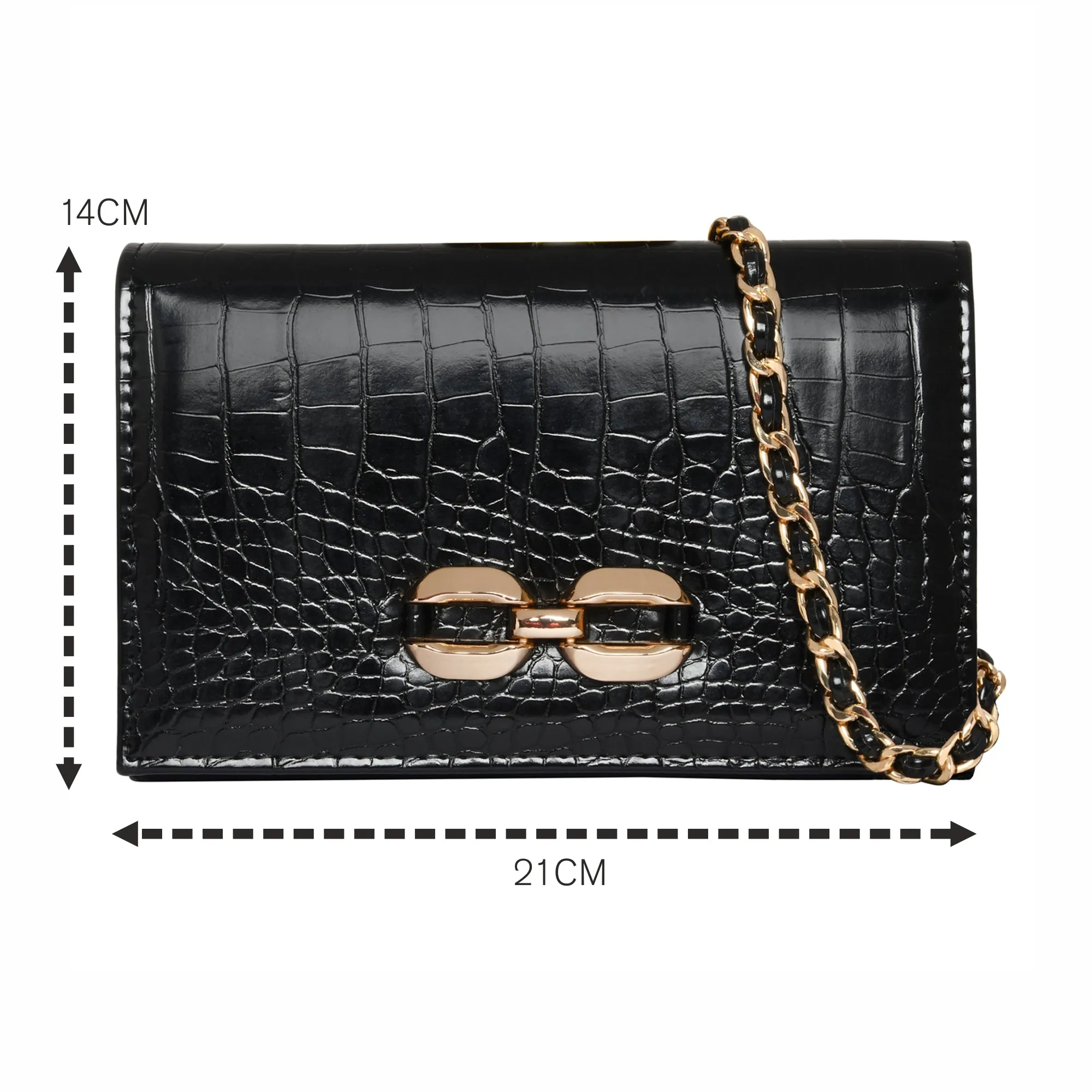 Accessorize London Women's Chain Snaffle Party Bag Black