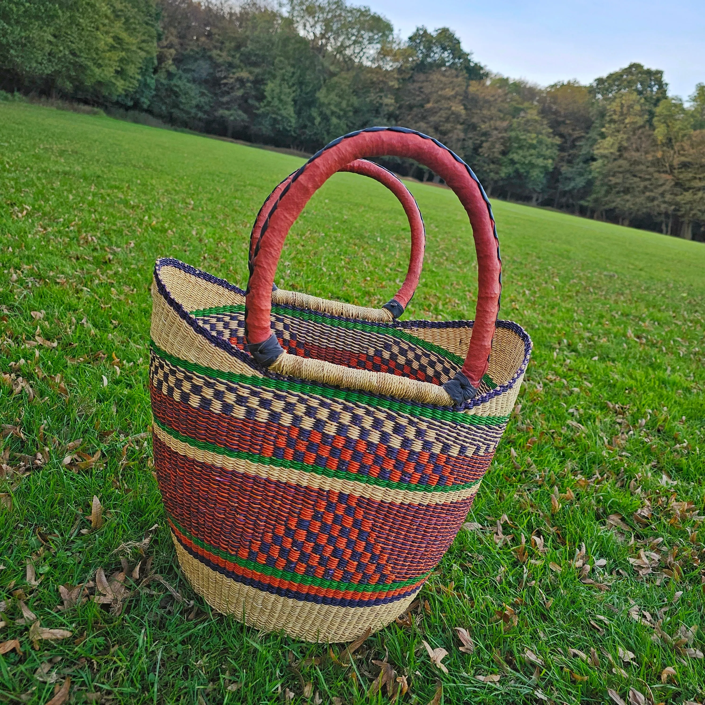 African Straw Basket - U Shopper Basket USB07