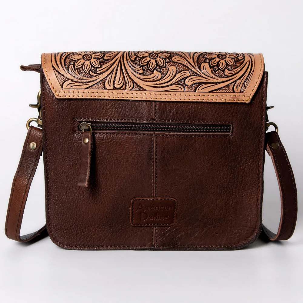 American Darling ADBGD123 Crossbody Hand Tooled Hair-On Genuine Leather Women Bag Western Handbag Purse