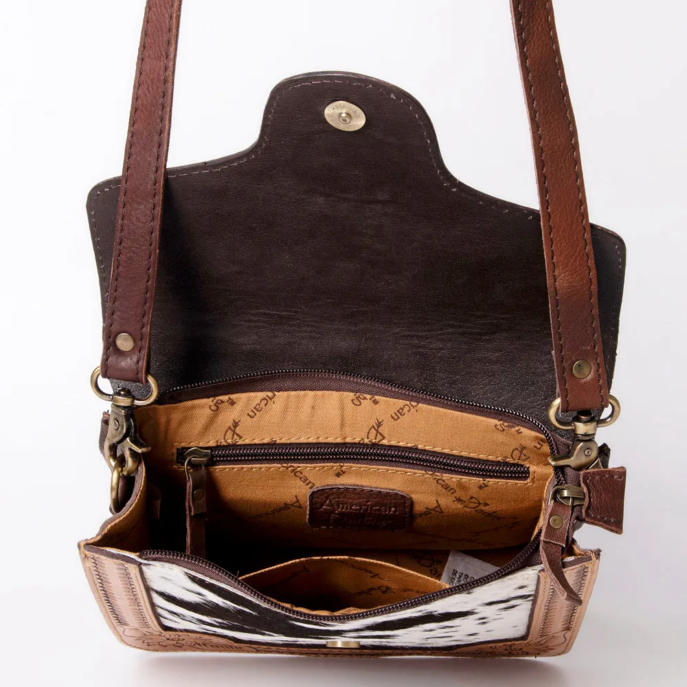 American Darling ADBGD123 Crossbody Hand Tooled Hair-On Genuine Leather Women Bag Western Handbag Purse