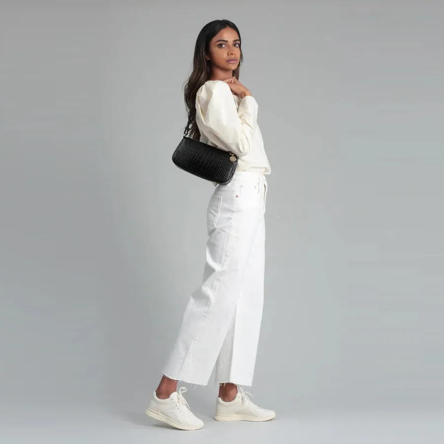 Baguette Bag (Black Croc)