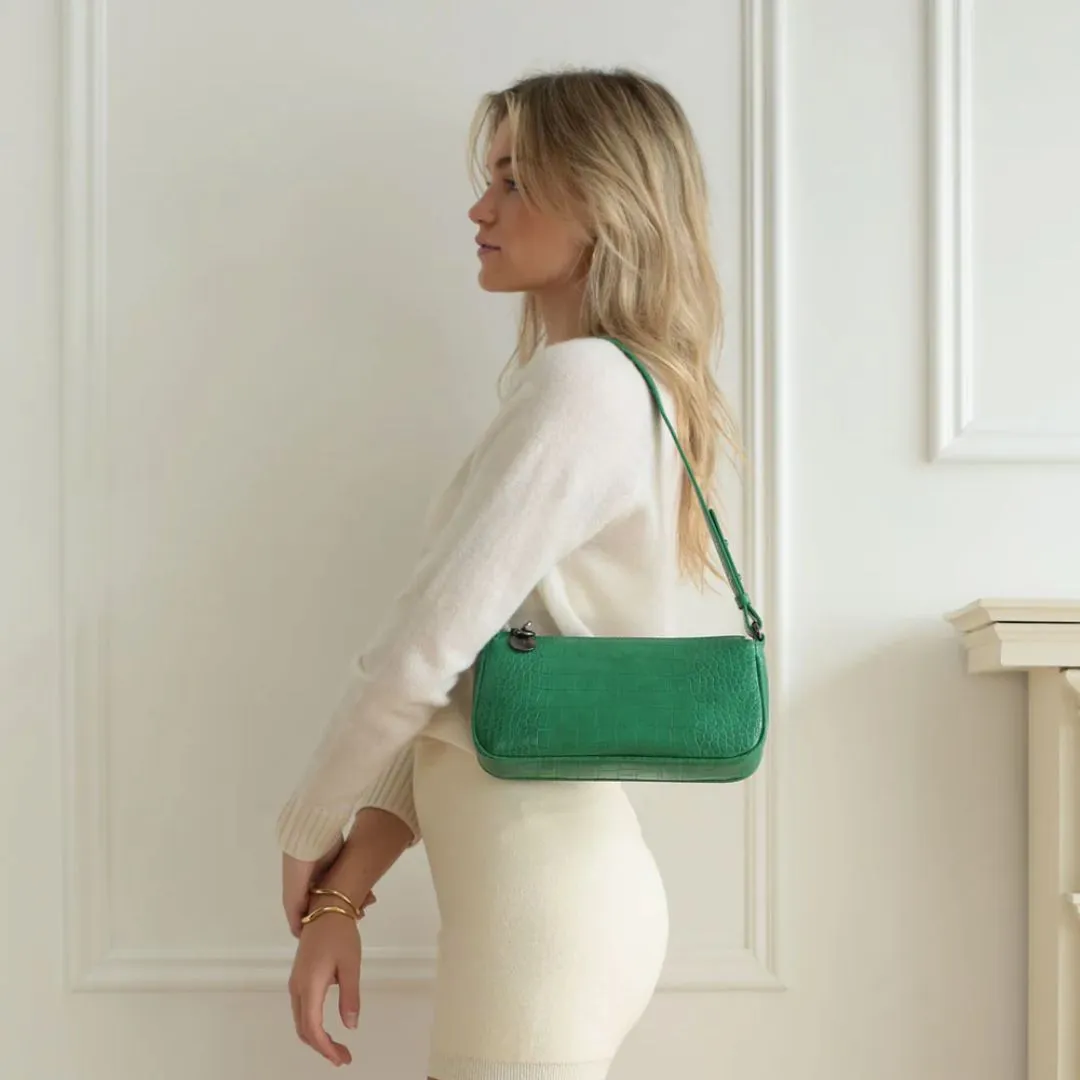 Baguette Bag (Green Croc)