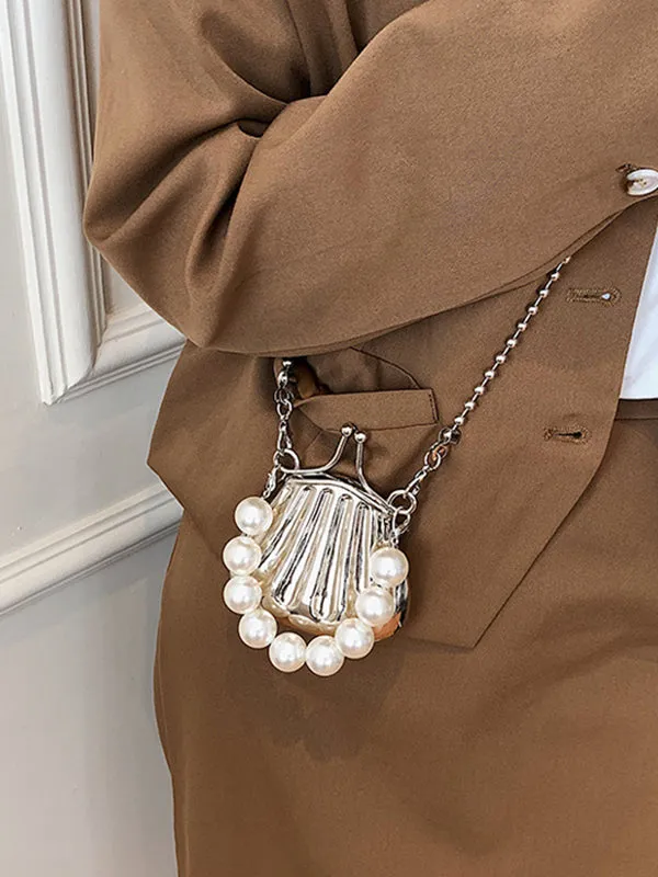 Beaded Shiny Shell-Shaped Crossbody Bags Bags Accessories