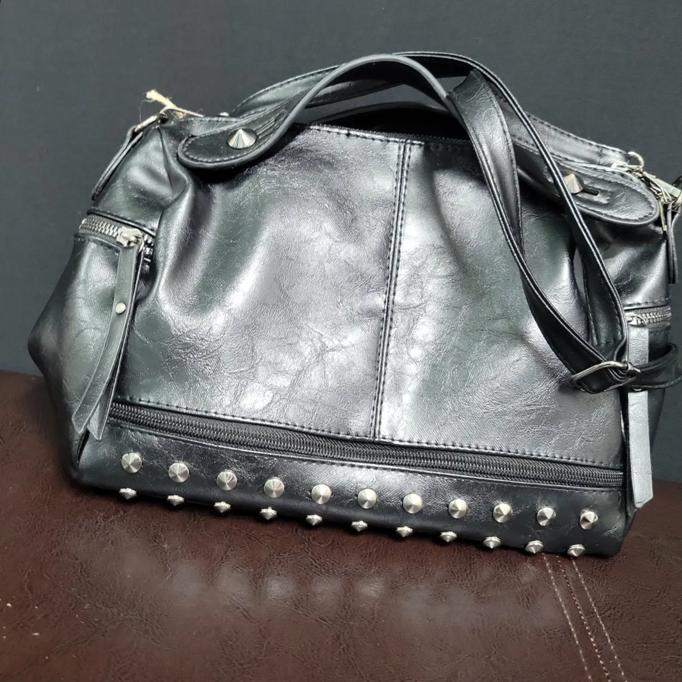 Black Kira Rivet tote bag