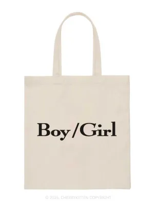 Boy Or Girl Pride Y2K Canvas Tote Bag Cherrykitten