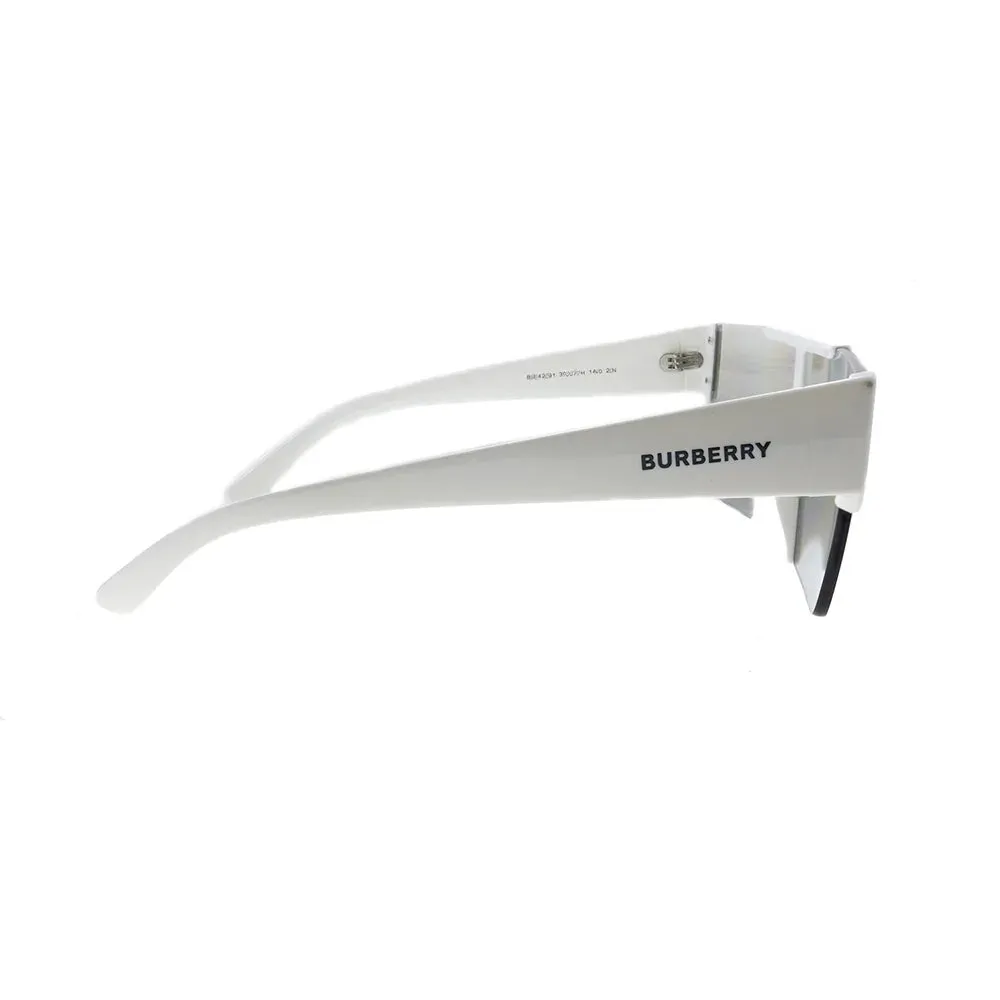 Burberry BE 4291 Plastic Unisex Rectangle Sunglasses White 38mm Adult