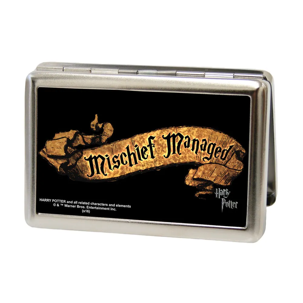 Business Card Holder - LARGE - Harry Potter MISCHIEF MANAGED Banner FCG Black/Tan