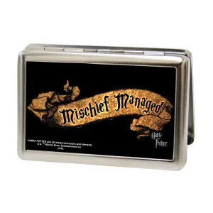 Business Card Holder - LARGE - Harry Potter MISCHIEF MANAGED Banner FCG Black/Tan