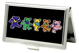 Business Card Holder - SMALL - Dancing Bears FCG Black Multi Color