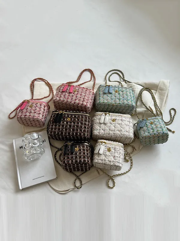 Chains Geometric Zipper Crossbody Bags Bags Accessories Bags