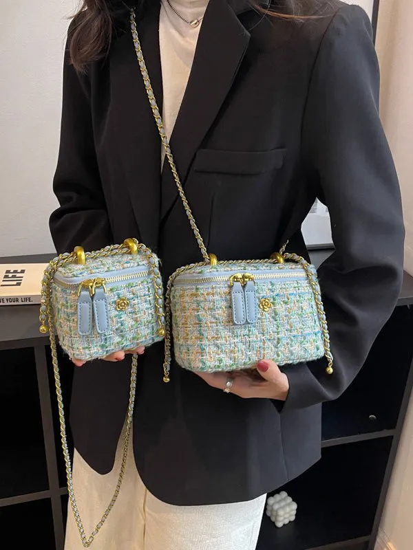 Chains Geometric Zipper Crossbody Bags Bags Accessories Bags