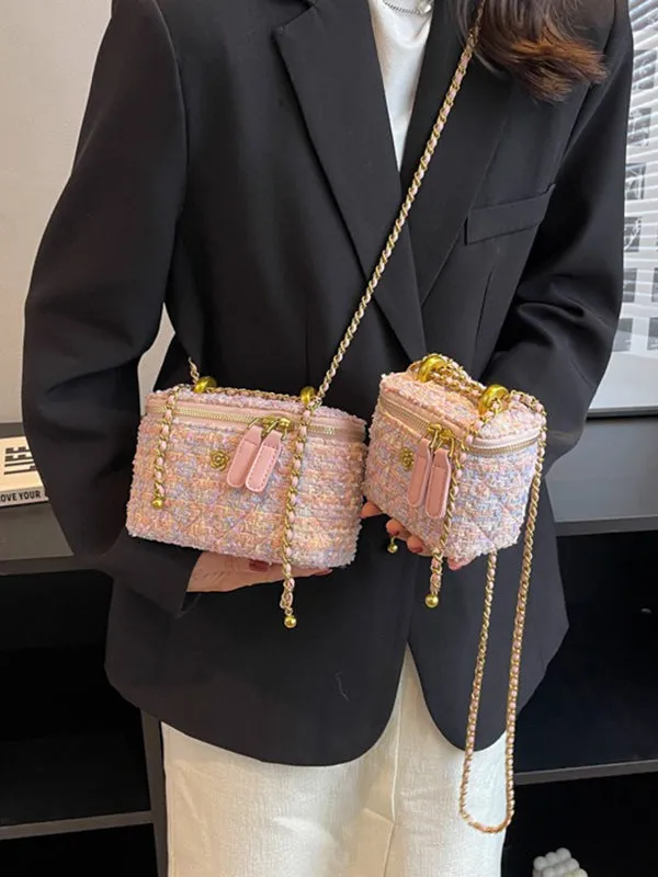 Chains Geometric Zipper Crossbody Bags Bags Accessories Bags