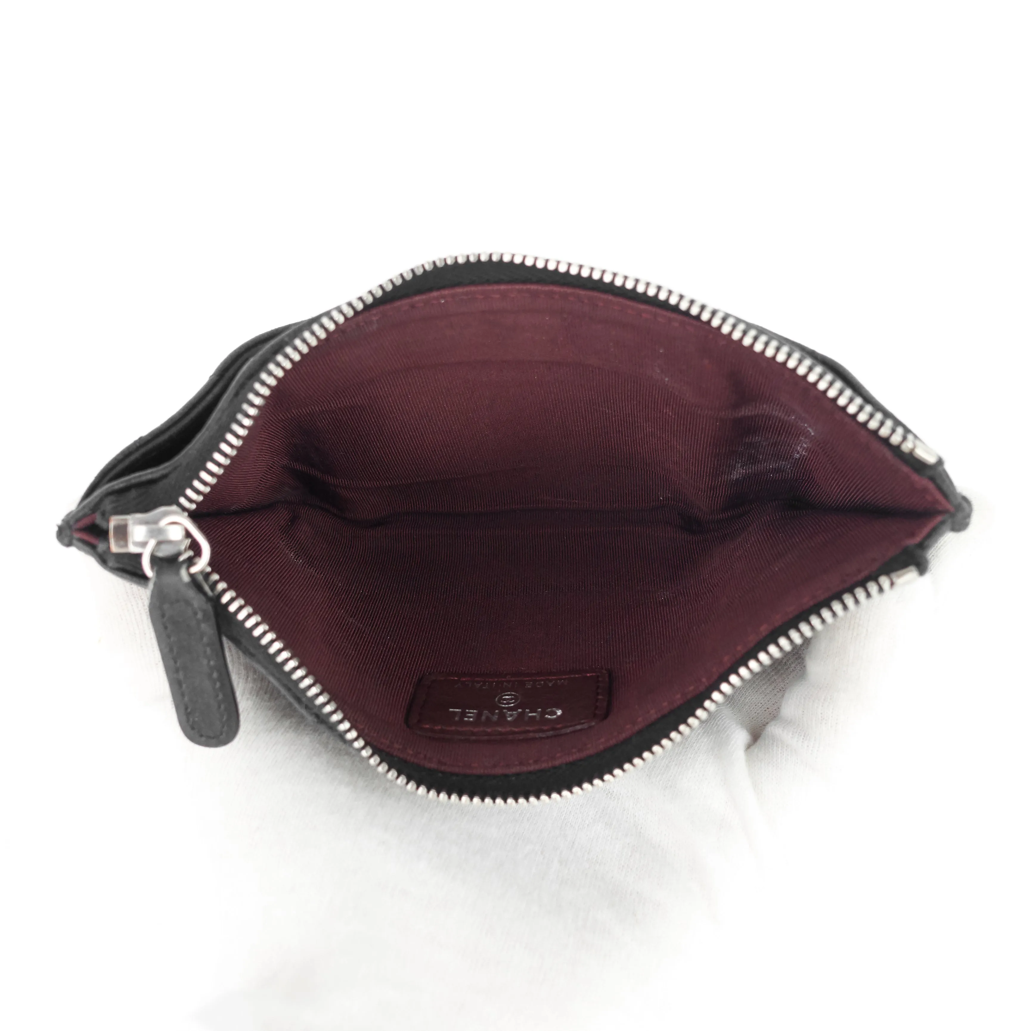 CHANEL Classic Zip Lambskin Leather Pouch