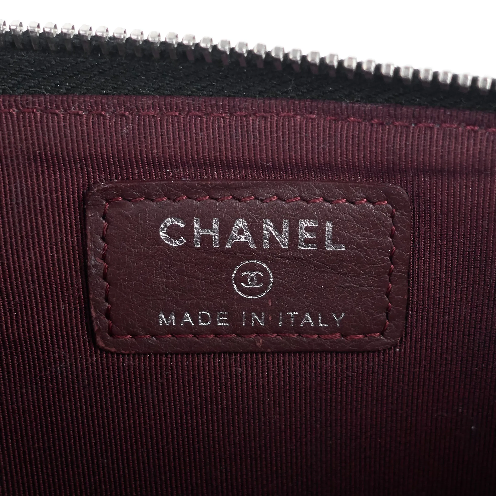 CHANEL Classic Zip Lambskin Leather Pouch
