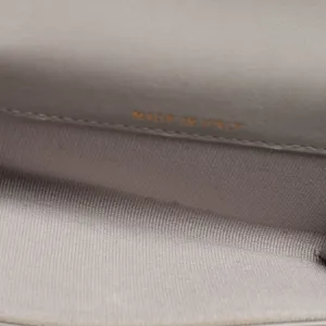 CHANEL Grey Quilted Leather Flap Card Holder