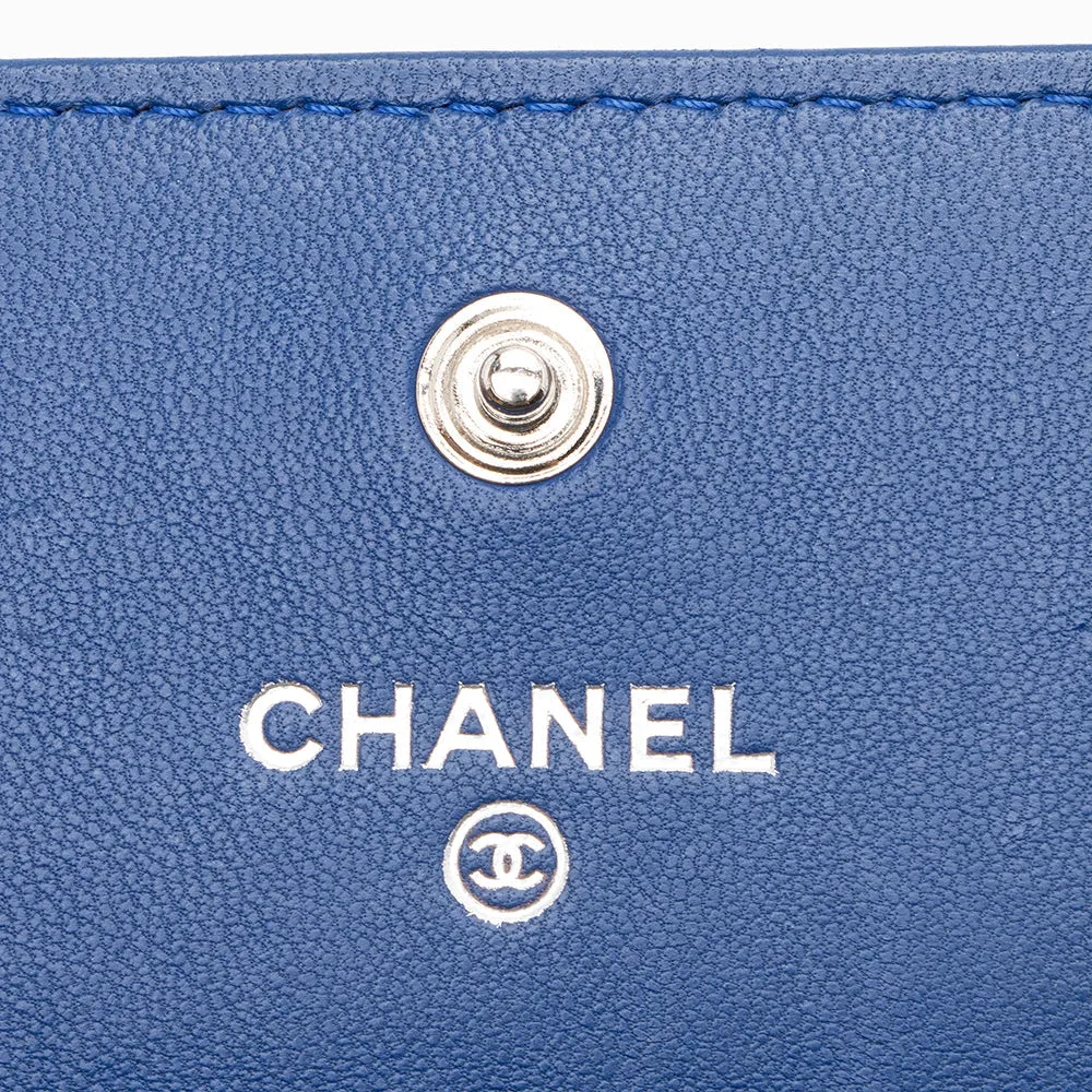 Chanel Lambskin Camellia CC Flap Long Wallet (SHF-15840)