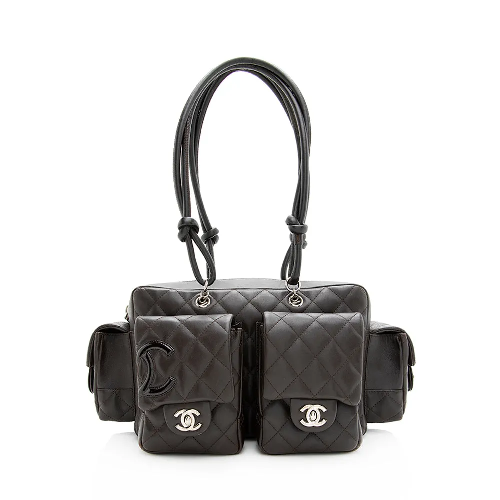 Chanel Lambskin Ligne Cambon Mini Reporter Satchel (SHF-19510)