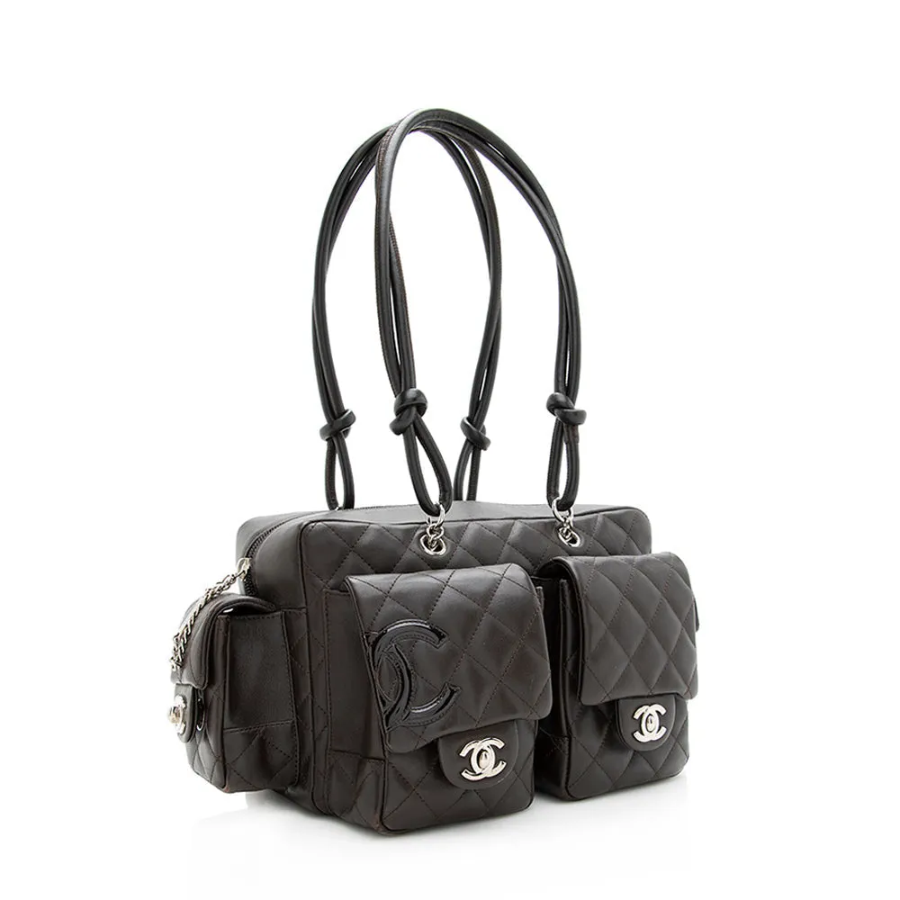 Chanel Lambskin Ligne Cambon Mini Reporter Satchel (SHF-19510)