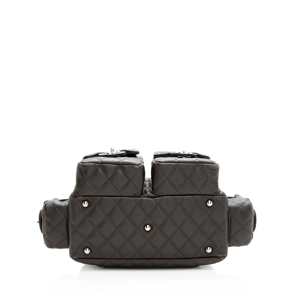 Chanel Lambskin Ligne Cambon Mini Reporter Satchel (SHF-19510)