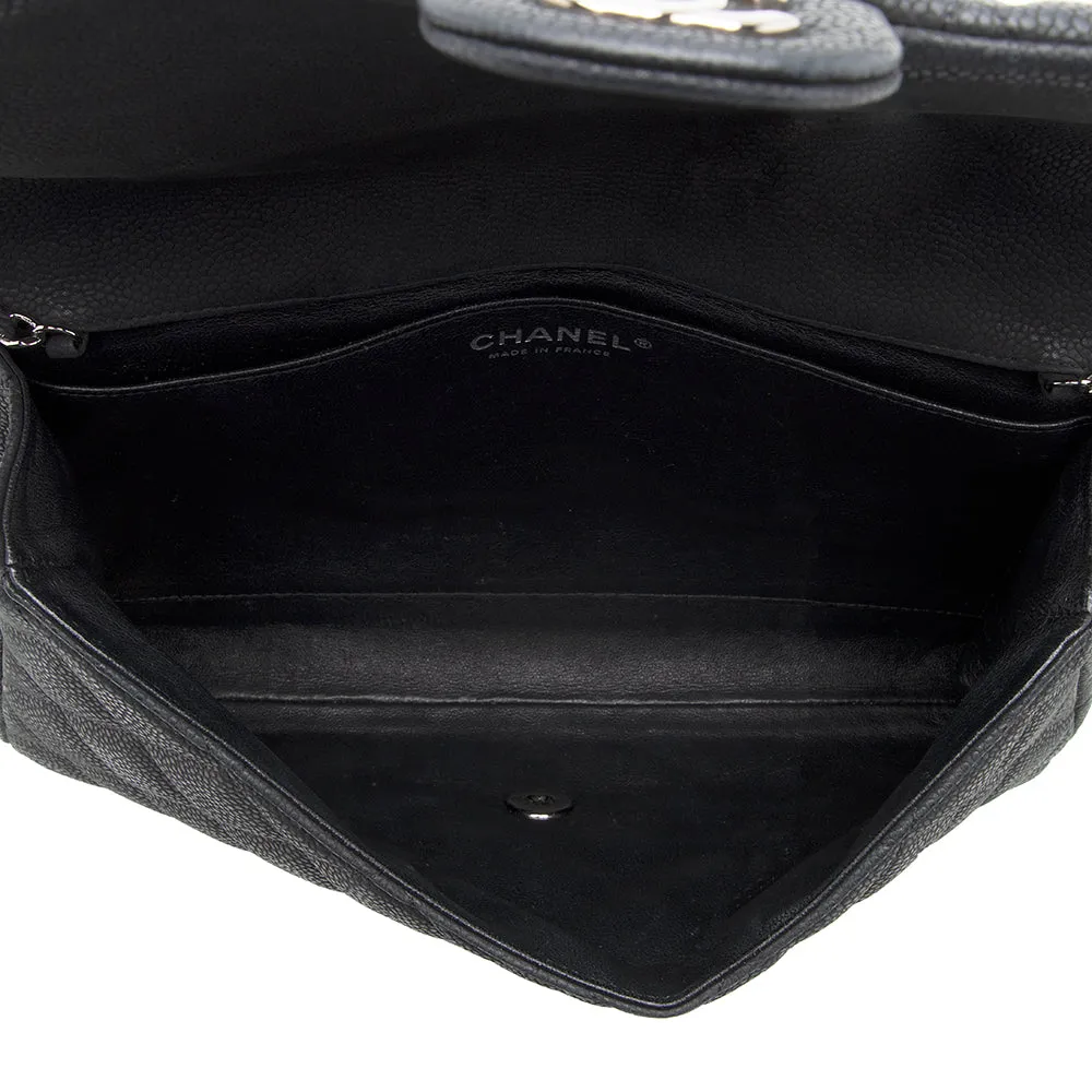 Chanel Matte Caviar Leather Chain Flap Clutch Bag (SHF-19570)