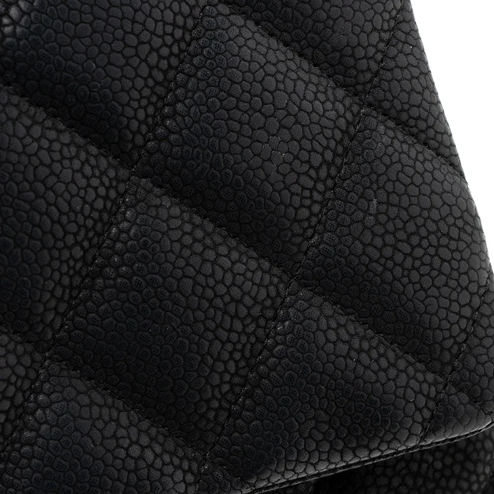 Chanel Matte Caviar Leather Chain Flap Clutch Bag (SHF-19570)