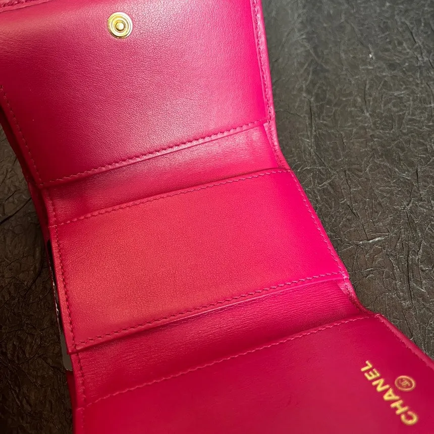 Chanel Rose Red 2.55 Gold Buckle Wallet 10.5cm