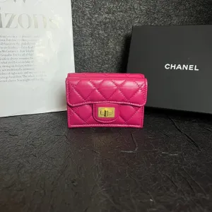 Chanel Rose Red 2.55 Gold Buckle Wallet 10.5cm