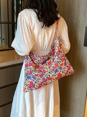 Contrast Color Flower Print Crossbody Bags
