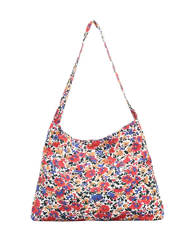 Contrast Color Flower Print Crossbody Bags
