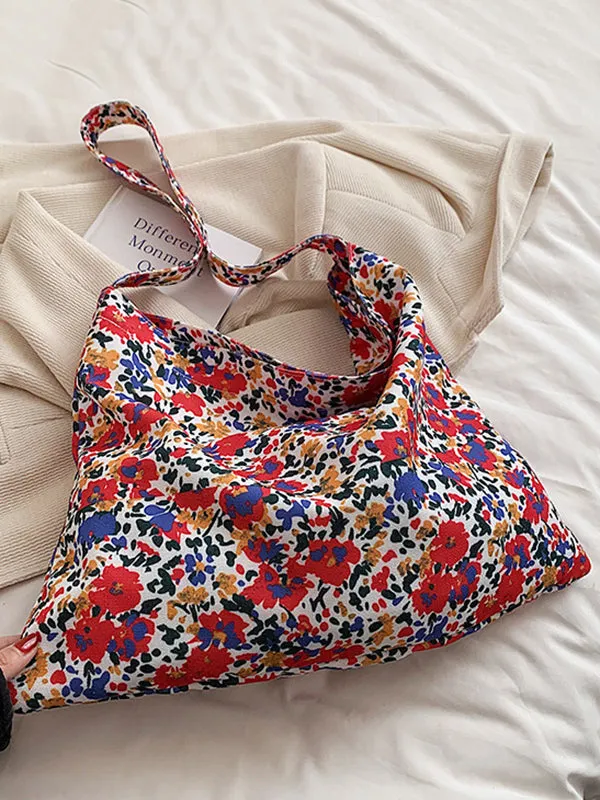Contrast Color Flower Print Crossbody Bags