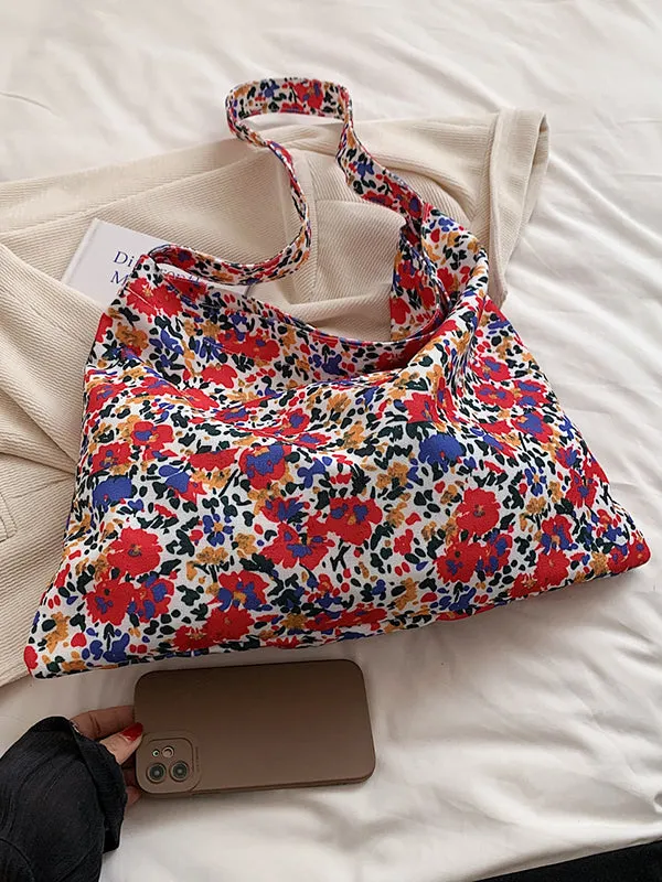 Contrast Color Flower Print Crossbody Bags