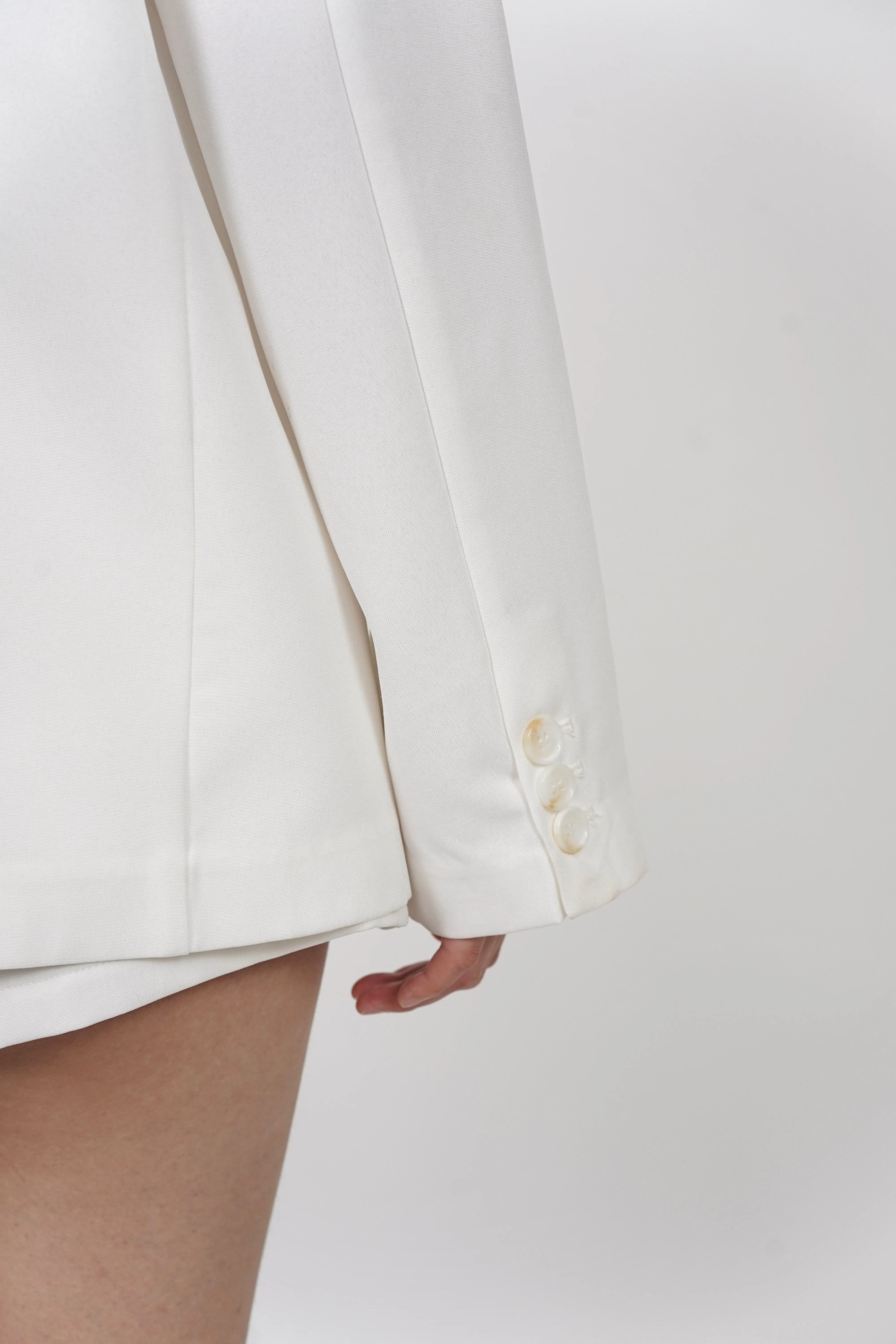 Dual Lapel Blazer in White