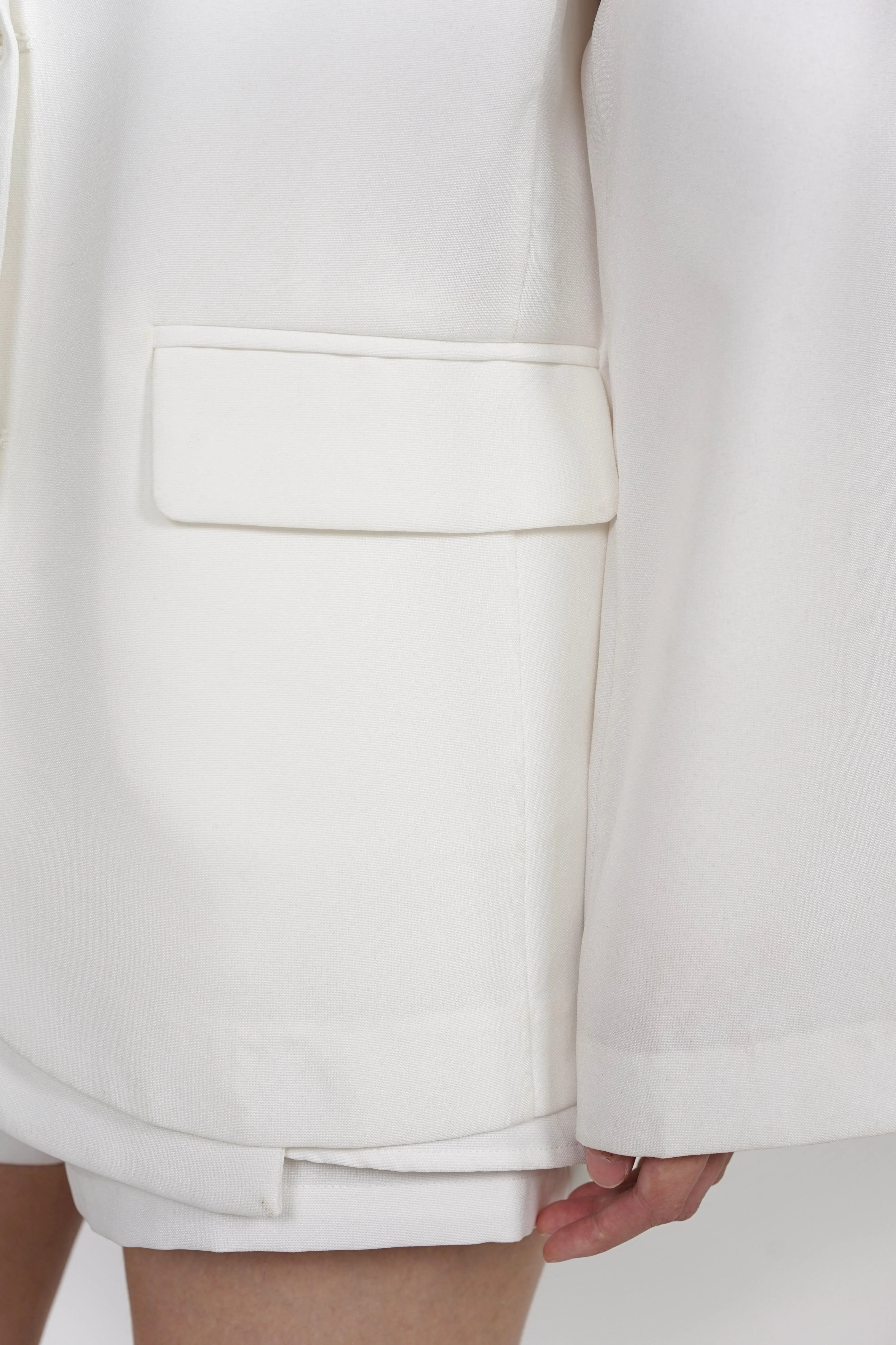 Dual Lapel Blazer in White