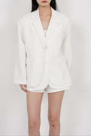 Dual Lapel Blazer in White