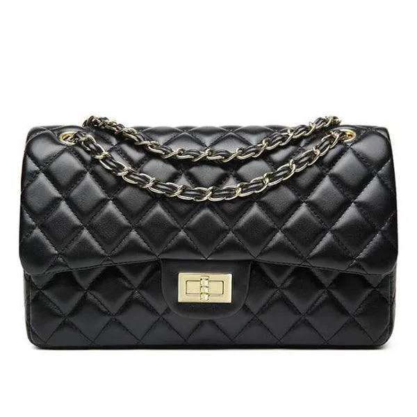European ClassiC Design Women Tote Style Handbag-Black