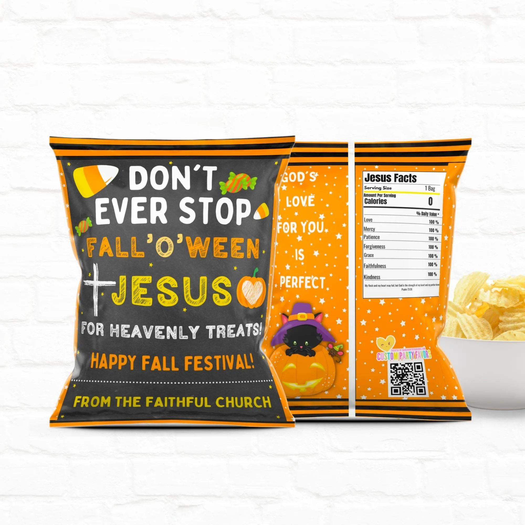 Fall-o-ween Jesus Custom Chip Bags|Church Fall Festival| Are you fall-o-ween Jesus