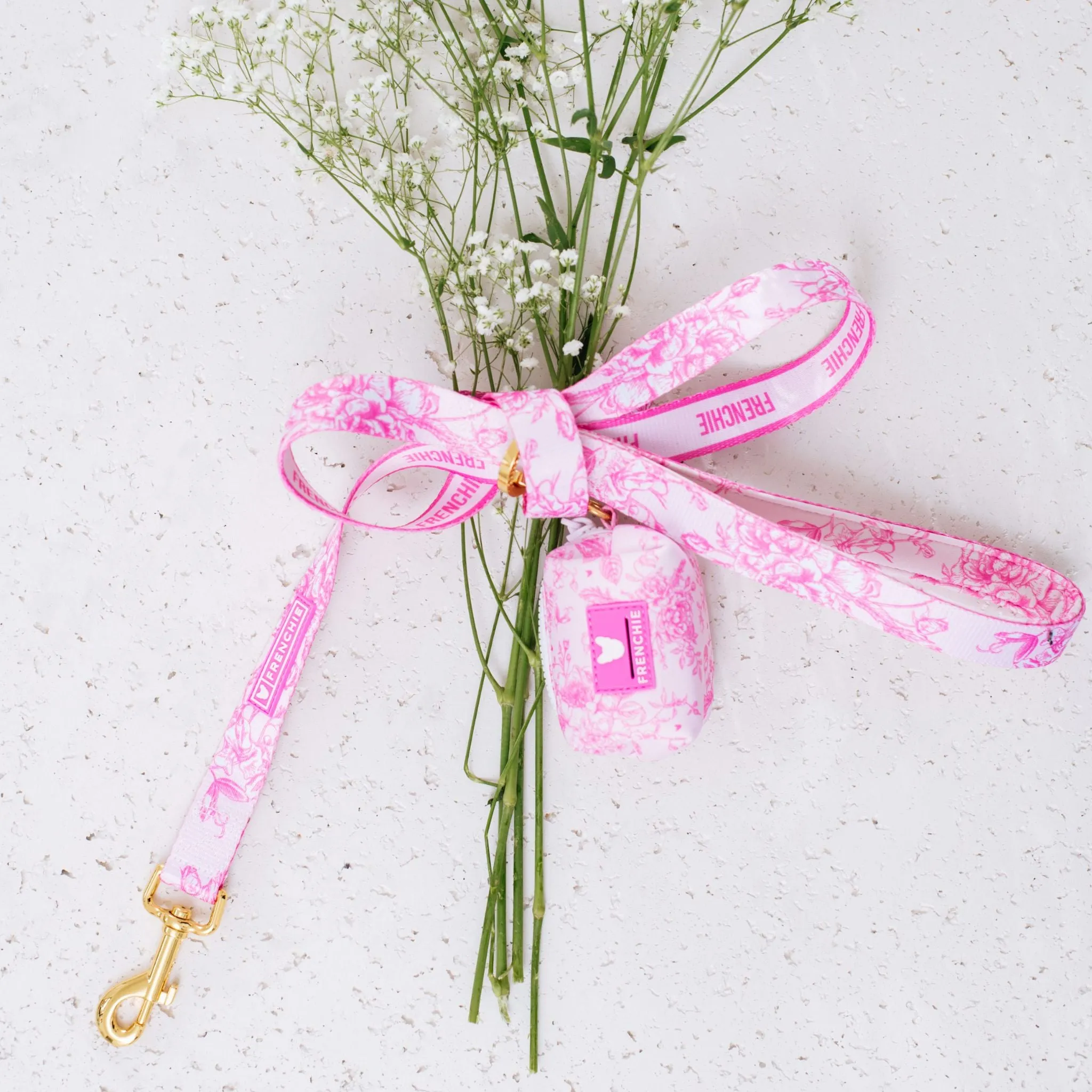 Frenchie Comfort Leash - Toile- Pink
