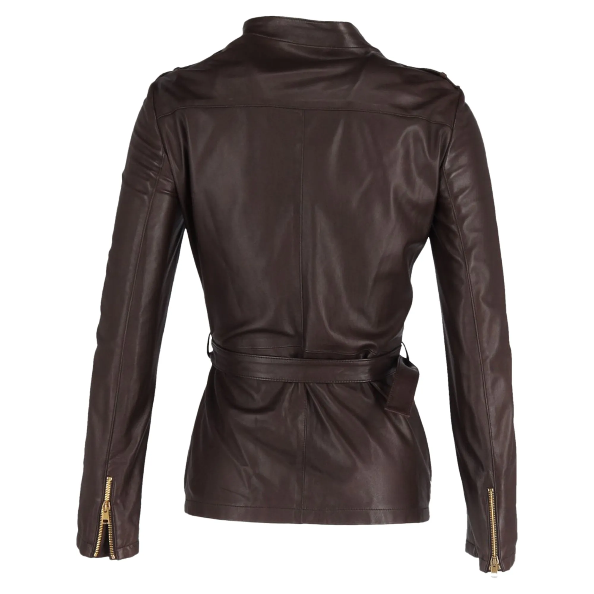 Gucci Biker Jacket in Brown Leather
