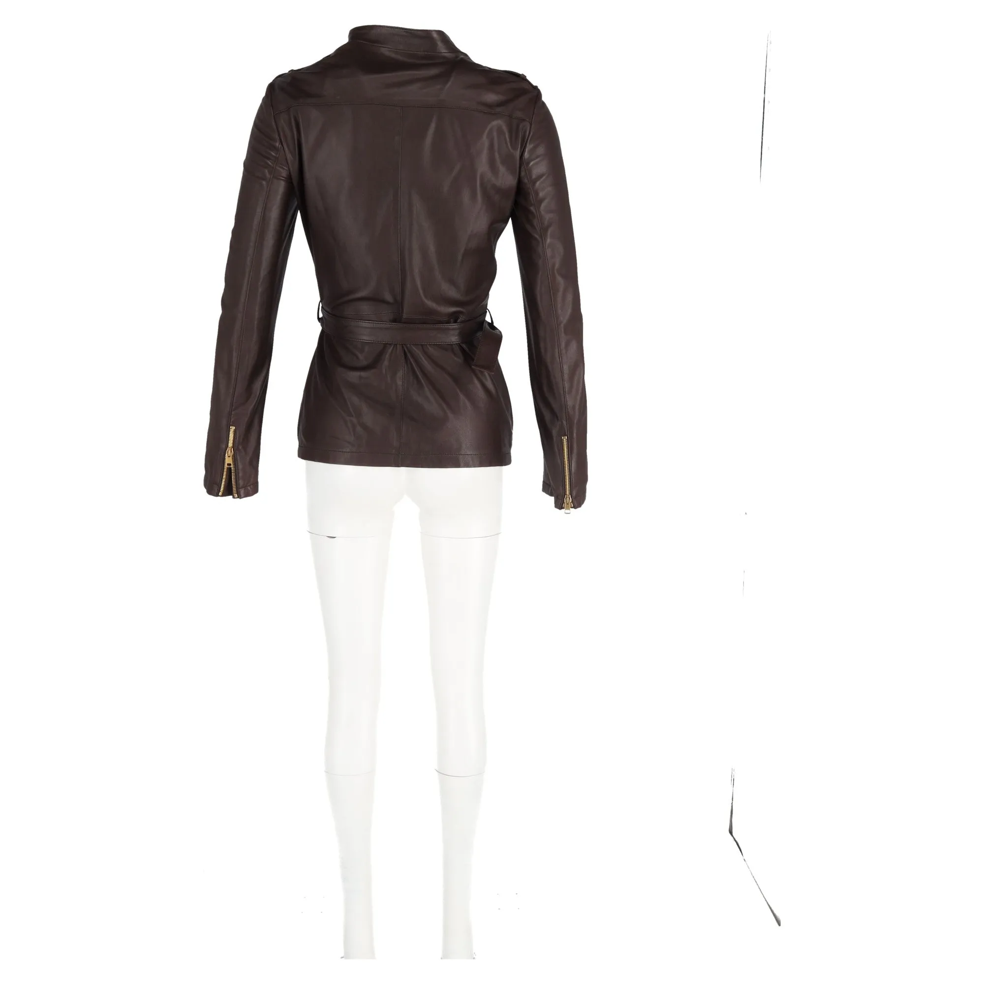Gucci Biker Jacket in Brown Leather