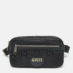 Gucci Black Gg Econyl Nylon And Leather Off The Grid Belt Bag