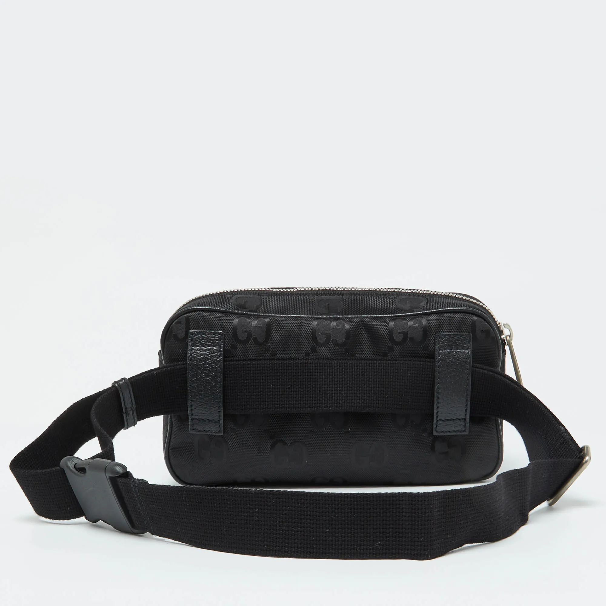 Gucci Black Gg Econyl Nylon And Leather Off The Grid Belt Bag